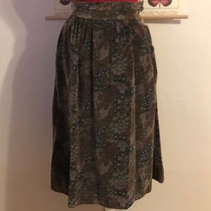 Vintage 1970's Velvet Mid Calf Skirt